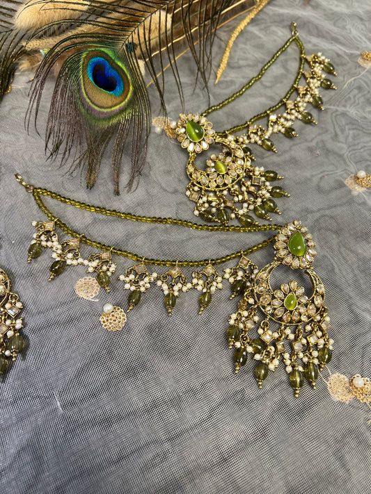 PY351 Earring and Maang Tikka set