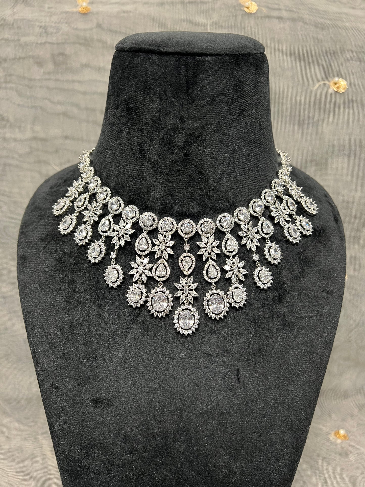 PY312 American Diamond Necklace set
