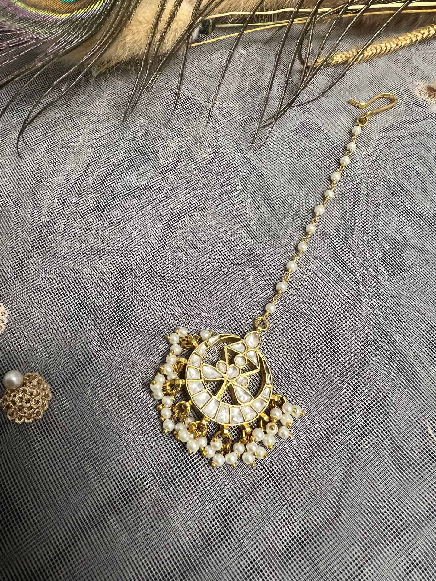 BA73 Pachi Kundan Maang Tikka
