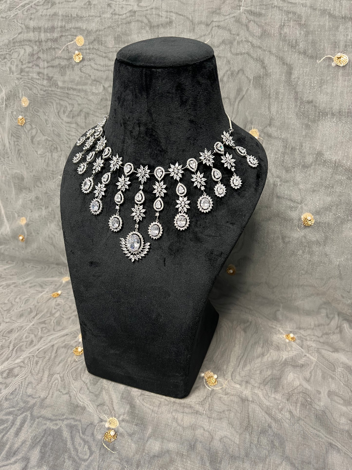 PY308 American Diamond Necklace set