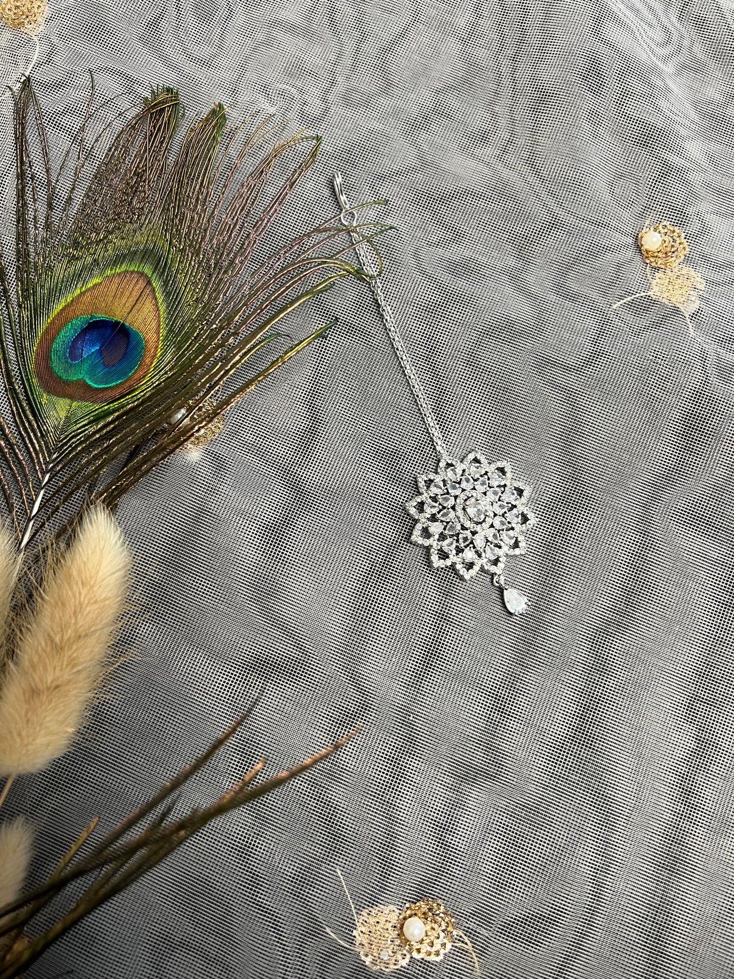 PY250 American Diamond Maang Tikka