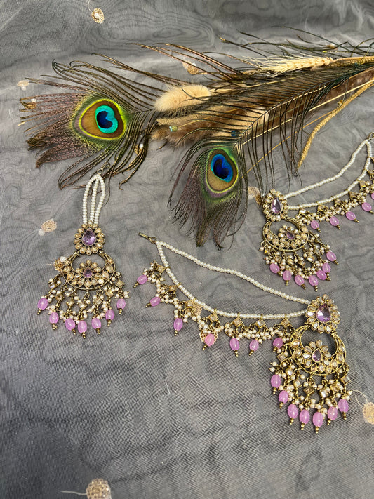 PY349 Earring and Maang Tikka set