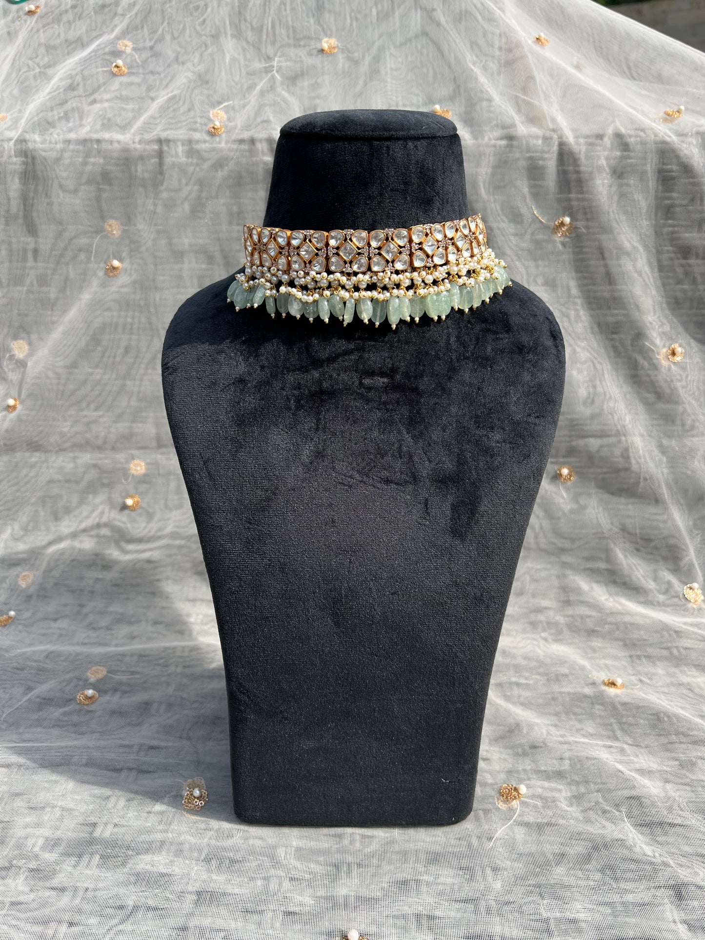 BA38 Uncut Polki Necklace set