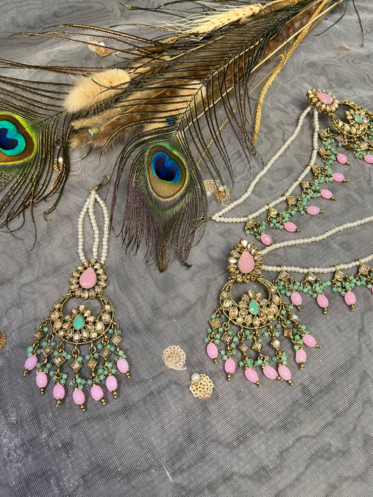 PY348 Earring and Maang Tikka set