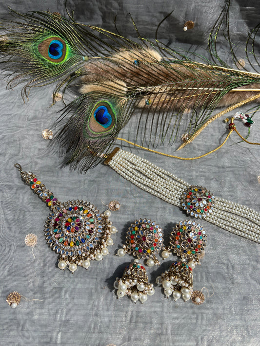 PY180 Mirror Choker Necklace Set