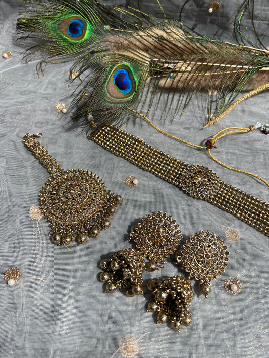 PY181 Polki Choker Necklace Set