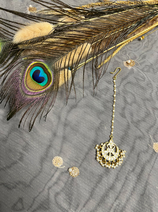 BA73 Pachi Kundan Maang Tikka