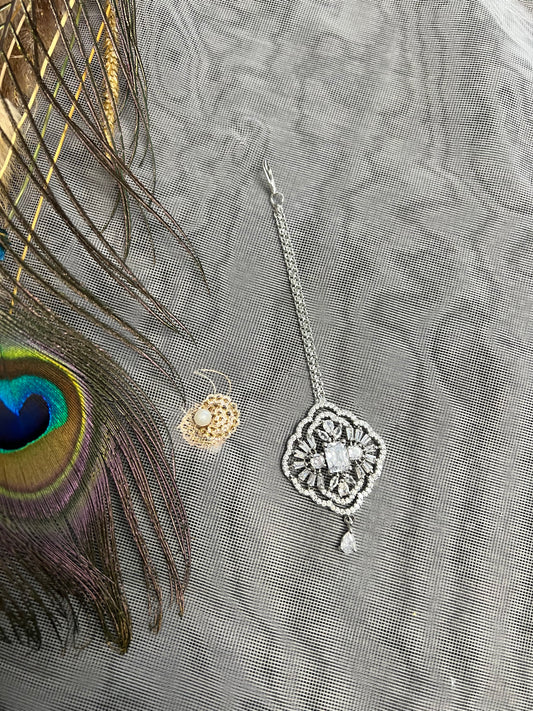 PY254 American Diamond Maang Tikka