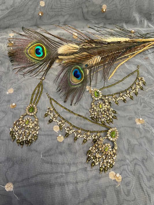 PY351 Earring and Maang Tikka set