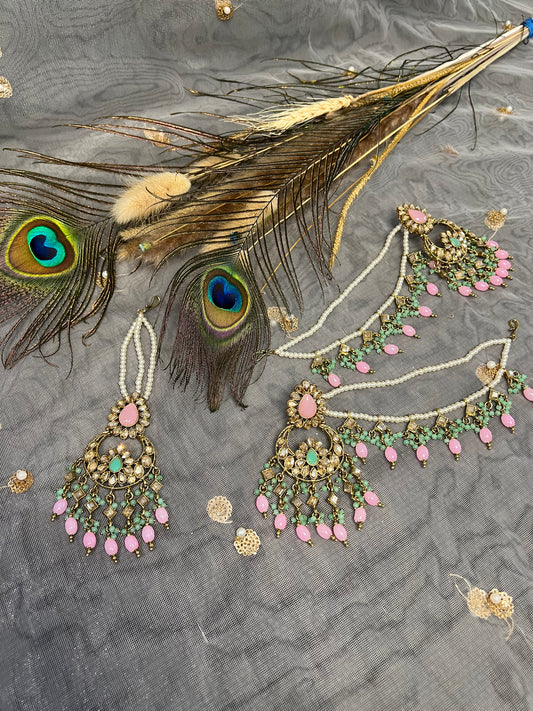 PY348 Earring and Maang Tikka set