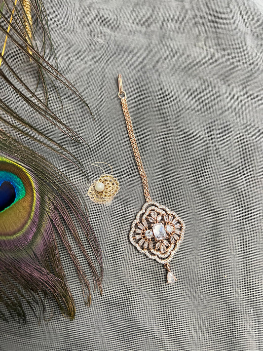 PY255 American Diamond Maang Tikka