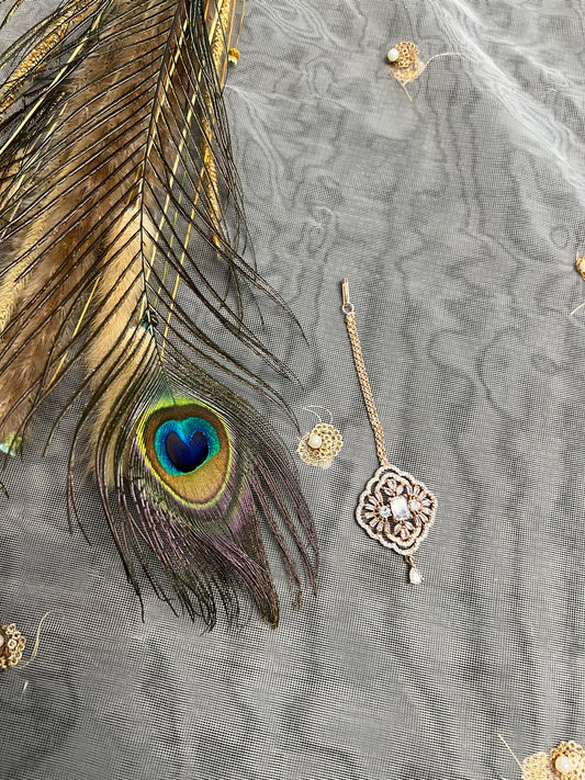 PY255 American Diamond Maang Tikka