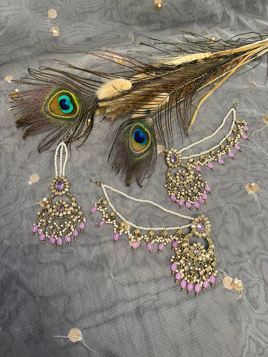 PY349 Earring and Maang Tikka set