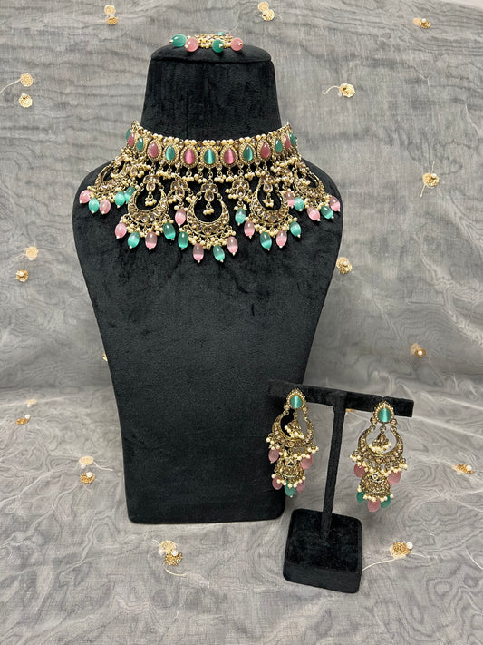 PY361 Polki Necklace Set