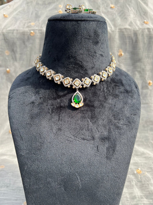 BA37 American Diamond Necklace set