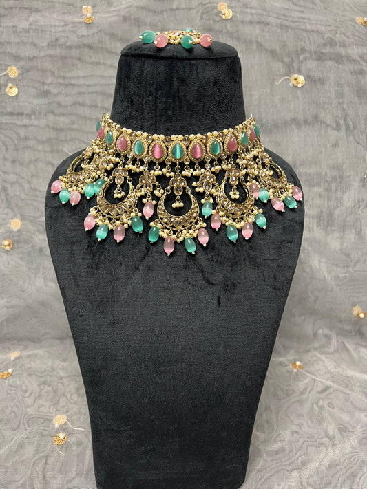 PY361 Polki Necklace Set