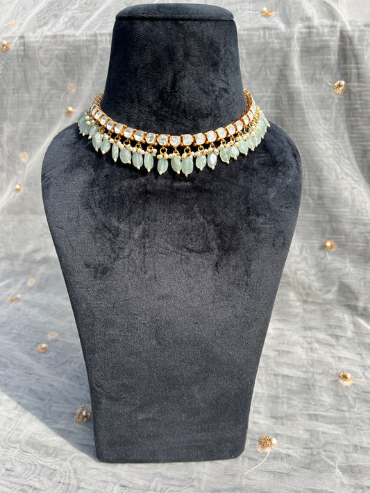 BA47 Uncut Polki Necklace set