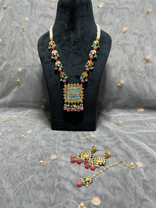 SKUS55 Meenakari Kundan Necklace set