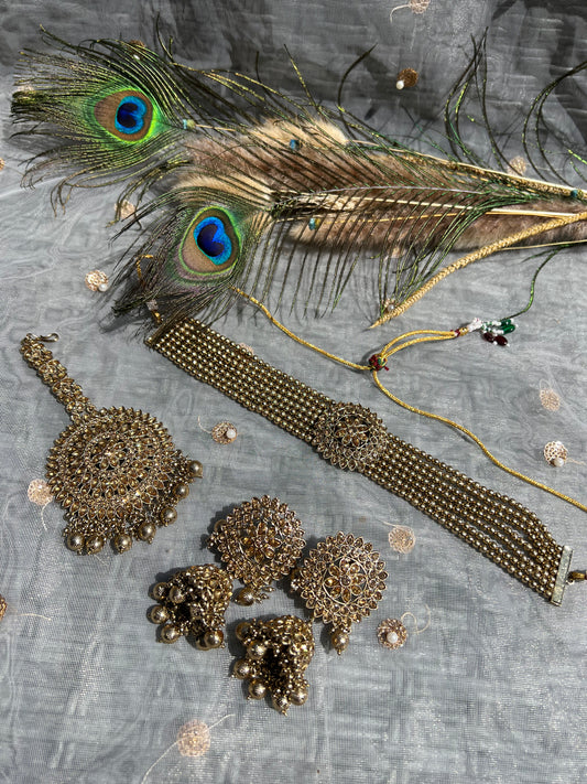 PY181 Polki Choker Necklace Set