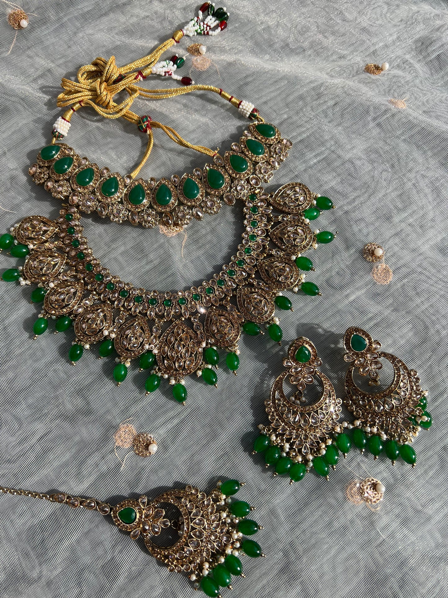 PY173 Polki Double Layer Bridal Necklace set