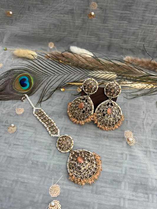 PY120 Rounded Polki Earrings Set