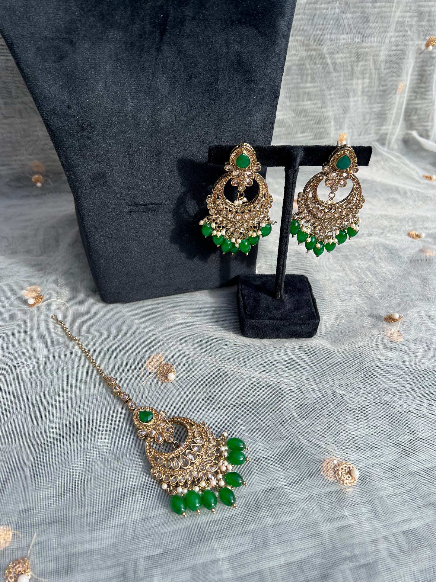 PY173 Polki Double Layer Bridal Necklace set