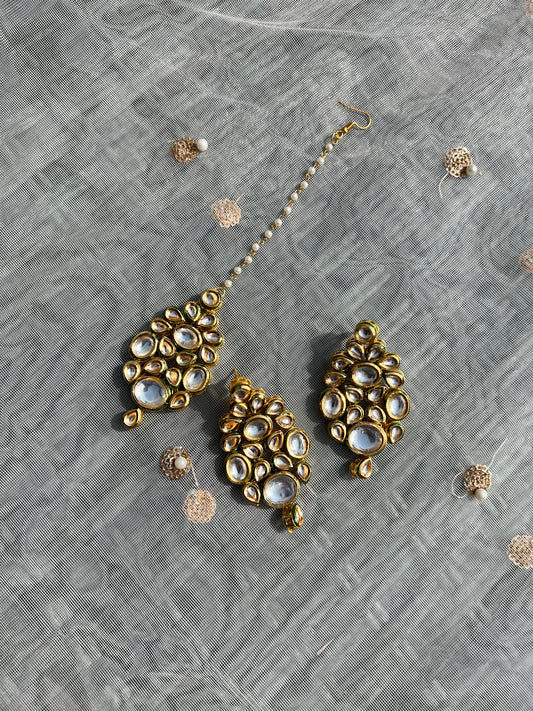 SKUS27 Kundan Earring and Tikka Set